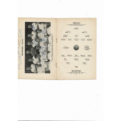 1959/60 Chelsea v Bradford Park Avenue FA Cup Football Programme