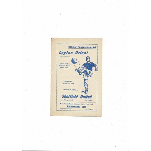 1959/60 Leyton Orient v Sheffield United Football Programme