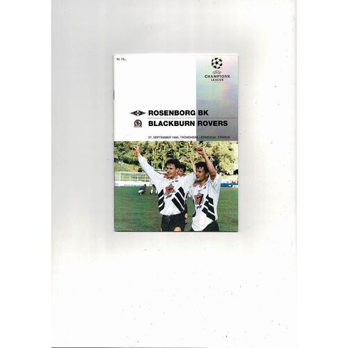 Rosenborg v Blackburn Rovers Champions League Football Programme 1995/96