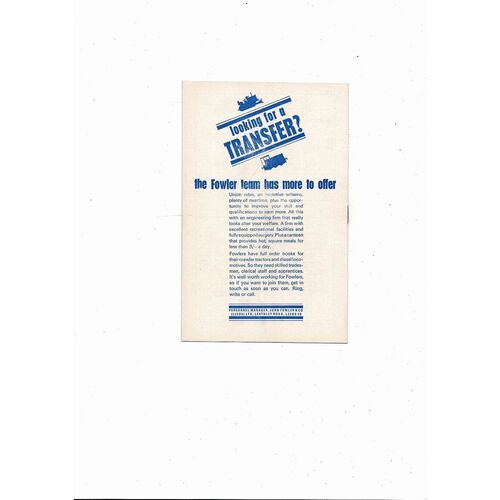 Leeds United v Valencia Fairs Cup Football Programme 1965/66