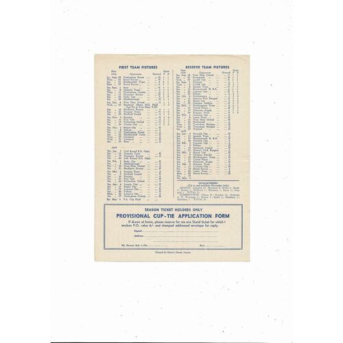 1956/57 Leyton Orient v Bristol City Football Programme