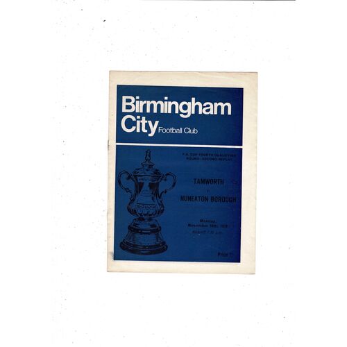 Tamworth v Nuneaton Borough 2nd Replay FA Cup Football Programme @ Birmingham 1970/71