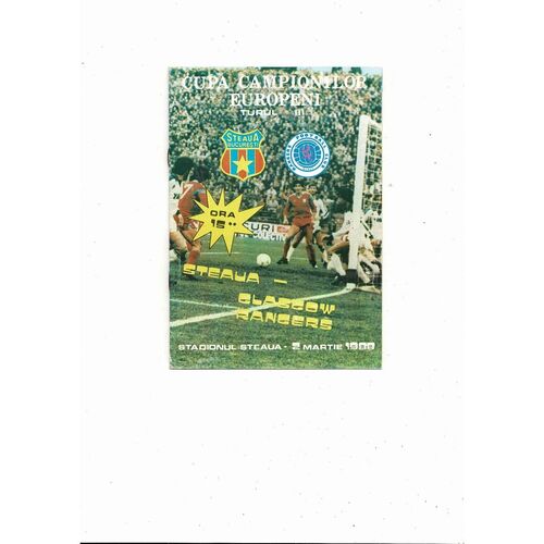 Steaua Bucharest v Glasgow Rangers European Cup Football Programme 1987/88