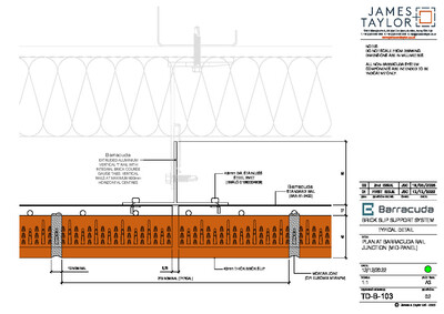 System Drawings | jamesandtaylor limited | Terracotta Tile Facade | Facing Brick System | Facade Metal
