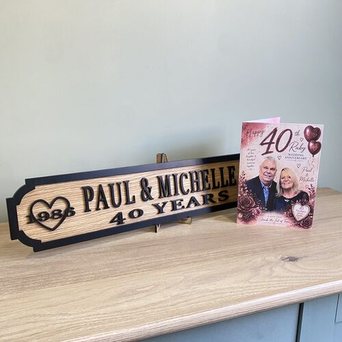Personalised Mr & Mrs Anniversary Sign | Custom 3D Name Plaque