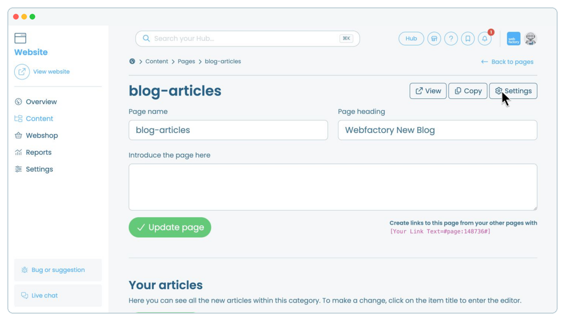 How to create and manage blog categories | Webfactory Support | Webfactory