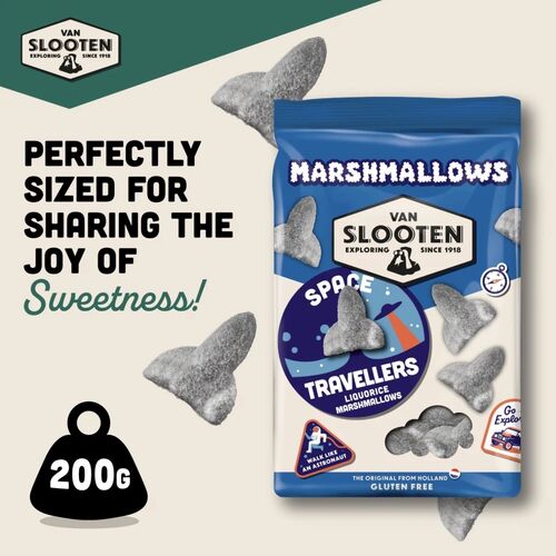 Van Slooten Space Travellers Liquorice Marshmallows 250g