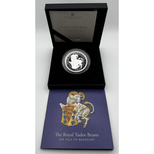 2023 Yale of Beaufort Tudor beasts 2oz silver proof coin