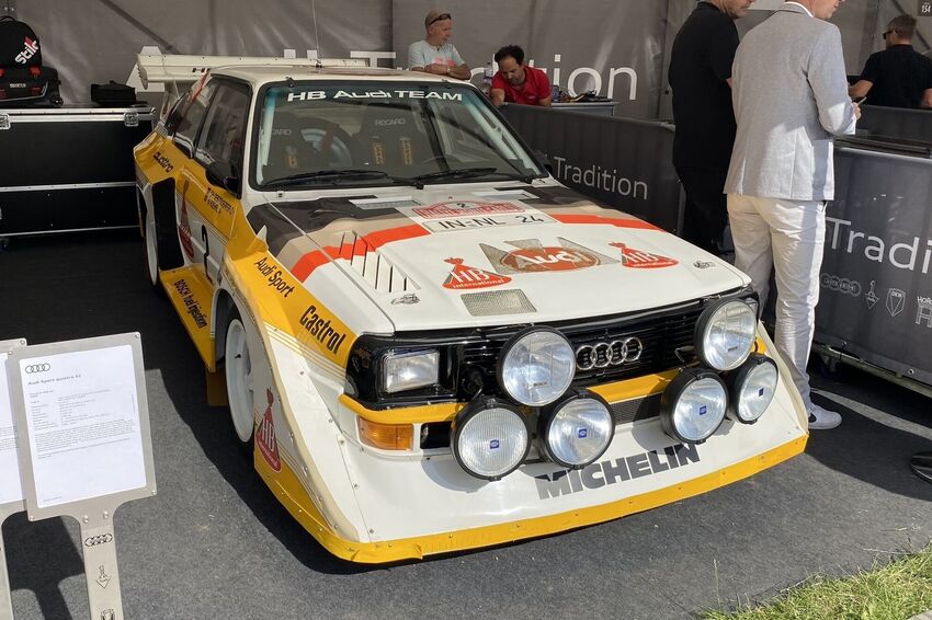 Audi Sport Quattro S1 rally car 1985, on display at Goodwood Festival of Speed 