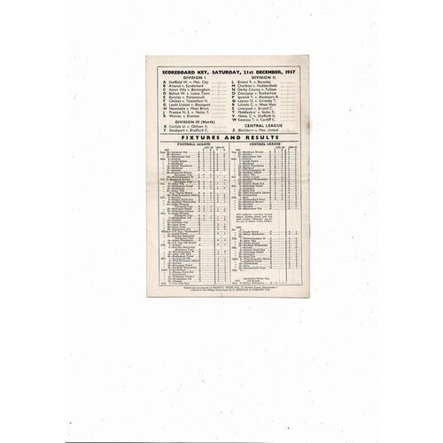 1957/58 Manchester United v Leicester City Football Programme