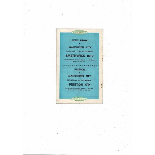 FA X1 v Army X1 Friendly Football Programme 1956/57 @ Manchester City
