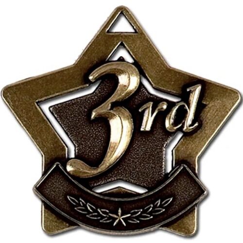 Mini Star 1st 2nd 3rd Place Medal 60mm (2 3/8")