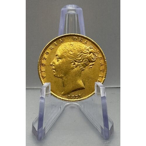 1871 Queen Victoria shield back full gold sovereign
