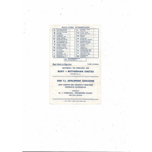 Bury v Manchester City Central League Football Programme 1969/70