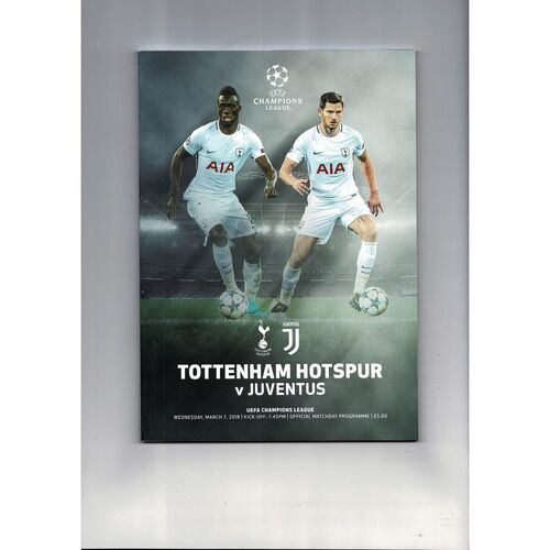 Tottenham Hotspur v Juventus Champions League Football Programme 2017/18
