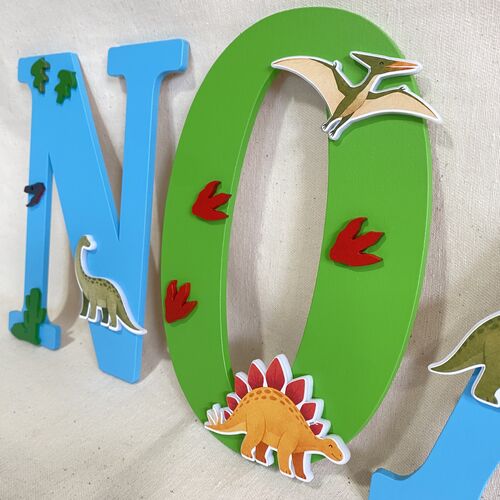 Personalised Dinosaur Name Letters – Kids Bedroom & Nursery Wall Decor