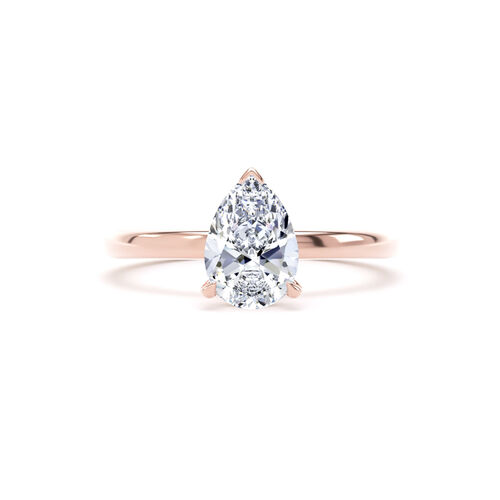 Pear shape solitaire with hidden halo