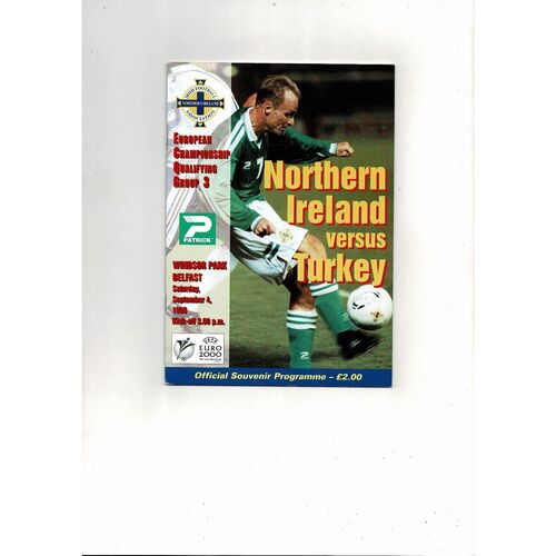 1999 Northern Ireland v Turkey Football Programme