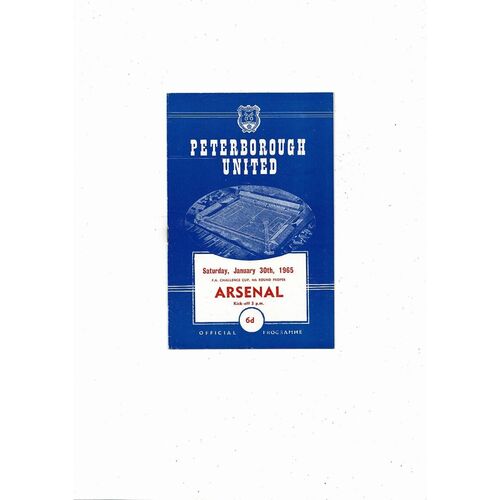 Peterborough United v Arsenal FA Cup Football Programme 1964/65