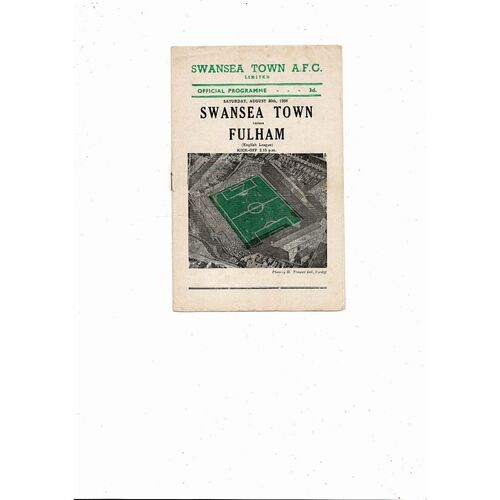 1958/59 Swansea v Fulham Football Programme
