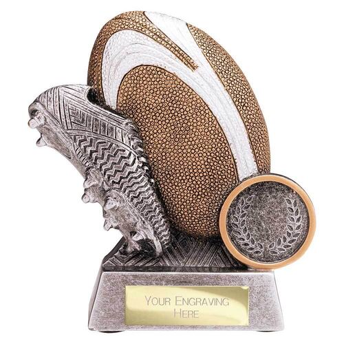 Exodus Rugby Boot & Ball Award Antique Gold & Silver