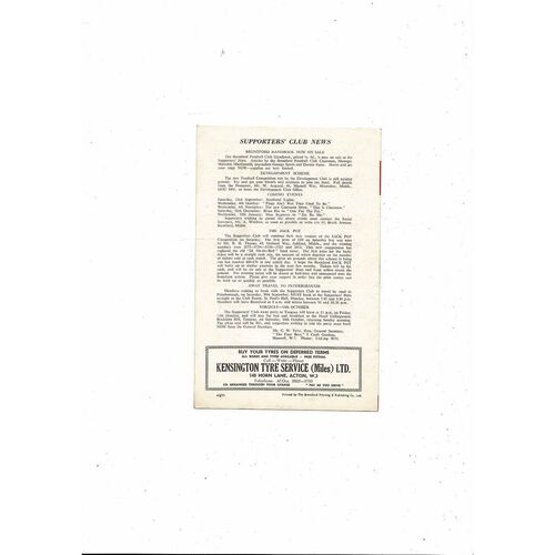 1961/62 Brentford v Coventry City Football Programme