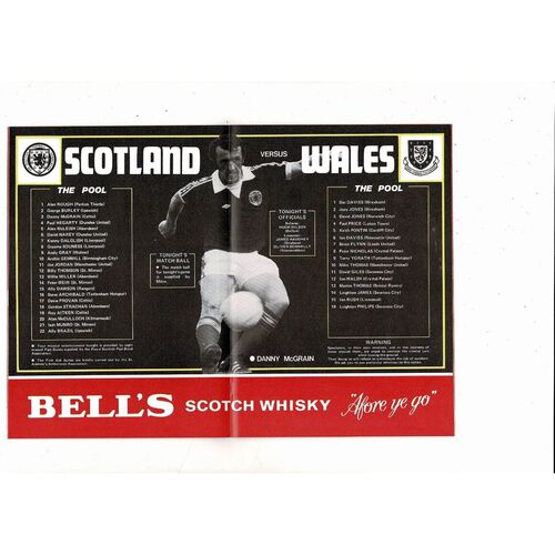 1980 Scotland v Wales Football Programme