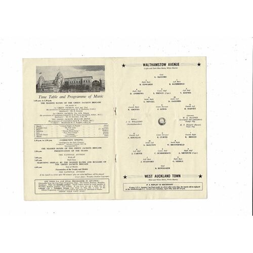 1961 Walthamstow Avenue v West Auckland Town Amateur Cup Final Football Programme