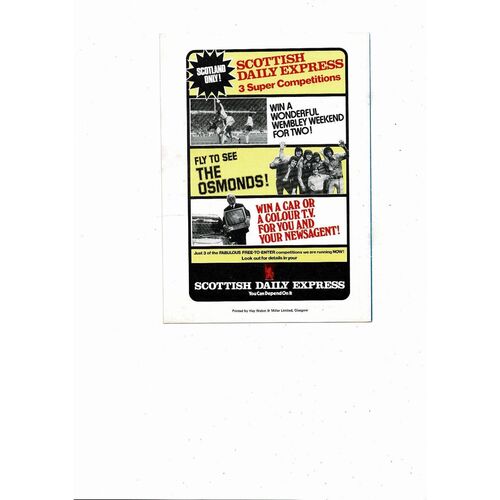 1975 Scotland v Portugal Football Programme