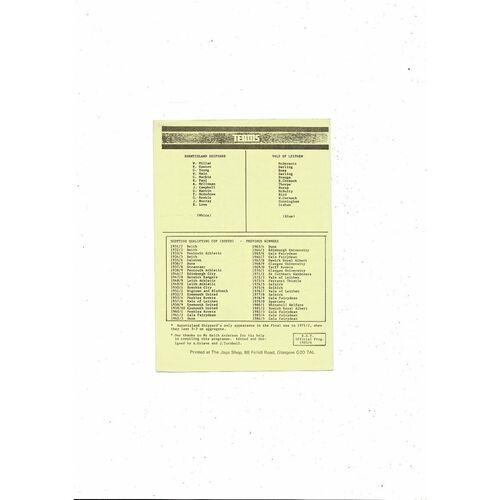 1985/86 Burntisland Shipyard v Vale of Leithen Scottish Cup Football Programme