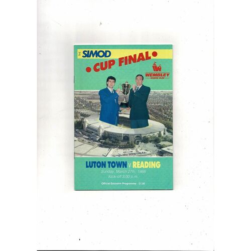 1988 Luton Town v Reading Simod Cup Final Football Programme
