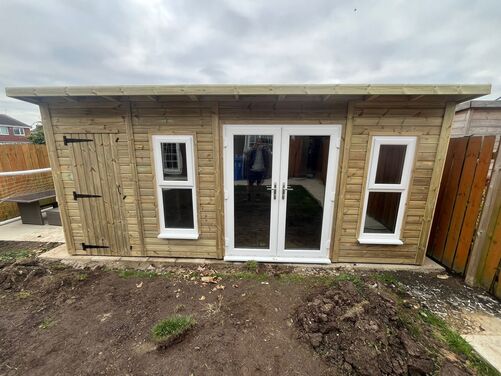 #PVC084 18x10 Pent Summer House Combi