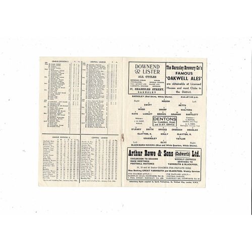1955/56 Barnsley v Blackburn Rovers FA Cup Football Programme