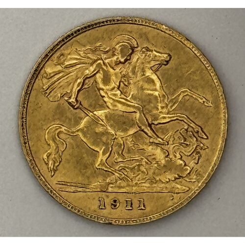 1911 gold half sovereign