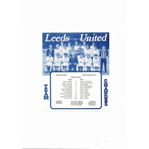 Leeds United v Bury Central League Football Programme 1979/80