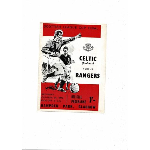 1970 Celtic v Rangers Scottish League Cup Final Football Programme