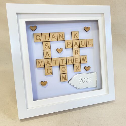 Customised New Home Family Name Box frame with LED Lights