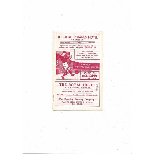 1959/60 Barnsley v Grimsby Town Football Programme