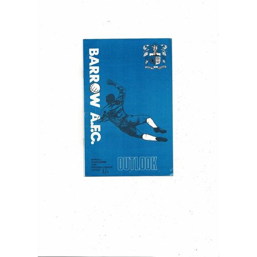 1969/70 Barrow v Barnsley Football Programme