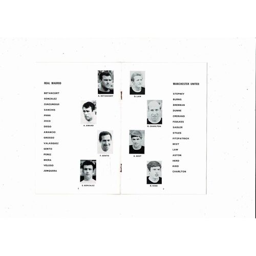 1967/68 Real Madrid v Manchester United European Cup Semi Final Football Programme