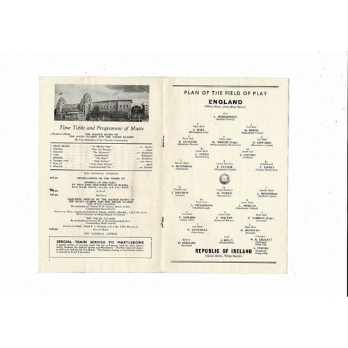 1957 England v Republic of Ireland World Cup Football Programme