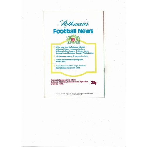 1976 Scarborough v Stafford Rangers FA Trophy Final Football Programme