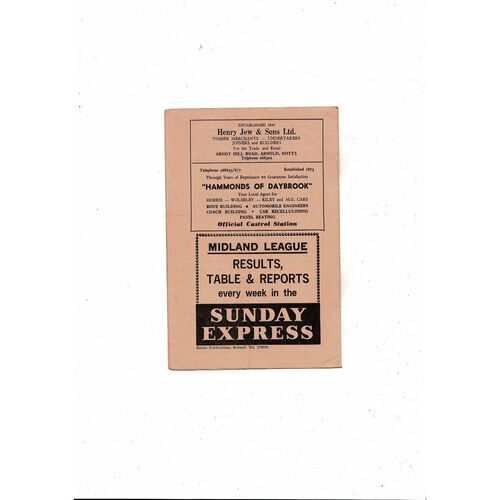 1966/67 Arnold v Loughborough Midland League Football Programme
