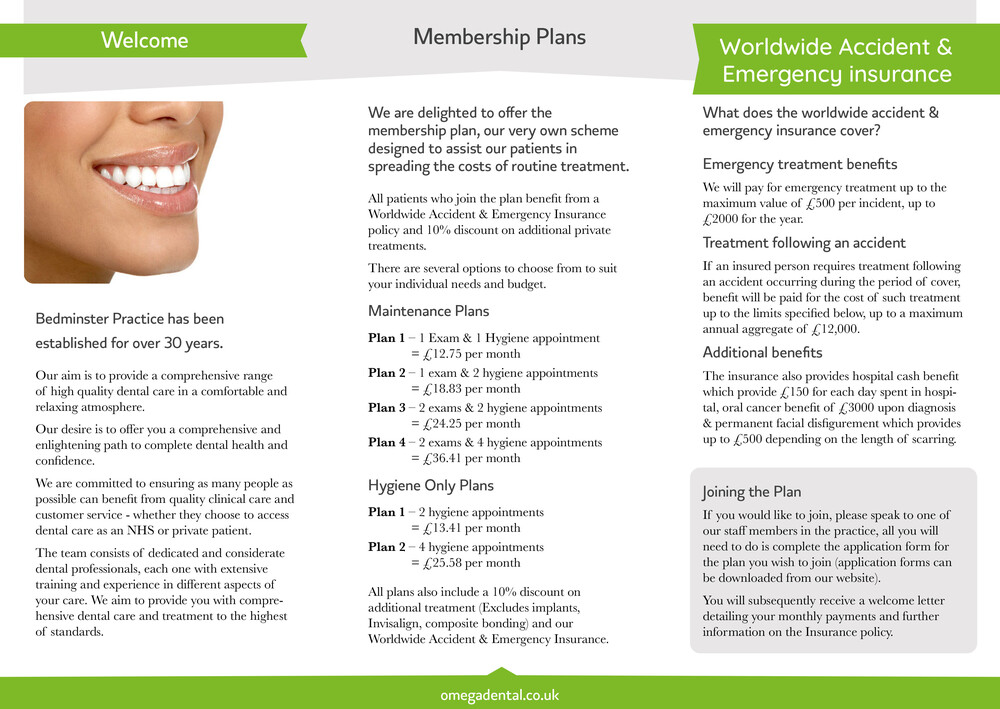 Fees &amp; Plans | Omega Dental Partnership