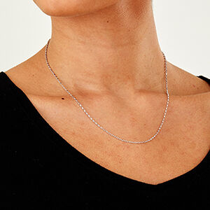 9ct white gold 1.7mm diamond cut belcher chain