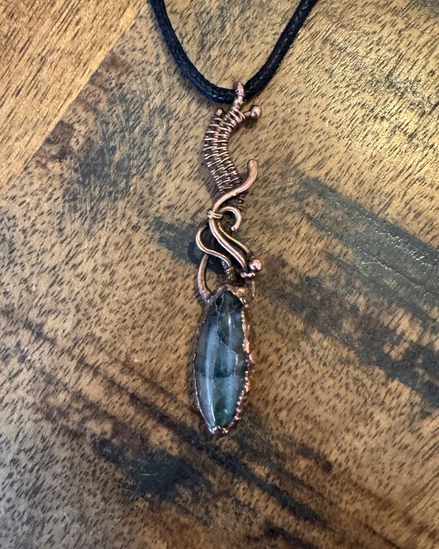 Tourmaline Wire weave necklace
