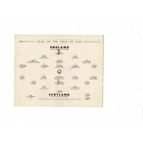 1949 England v Scotland Football Programme