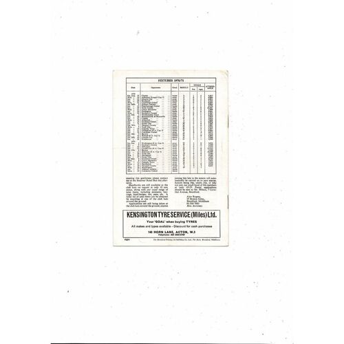 1970/71 Brentford v Oldham Athletic Football Programme