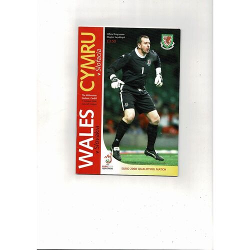 2006 Wales v Slovakia European Championship Football Programme