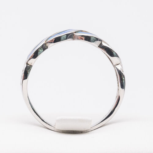 Bezel set blue opalite stone on 925 sterling silver ring